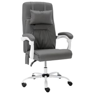 vidaXL Massage-B&uuml;rostuhl Grau Kunstleder