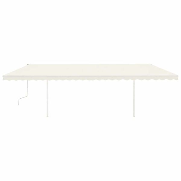 vidaXL Markise Manuell Einziehbar mit Pfosten 6x3 m Creme