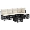 vidaXL Gartensofa-set 6 pcs Schwarz Poly-Rattan