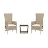 vidaXL 3-tlg. Garten-Essgruppe mit Kissen Beige Poly Rattan