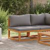 vidaXL Modular-Mittelsofa mit Dunkelgrauen Kissen Akazie Massivholz
