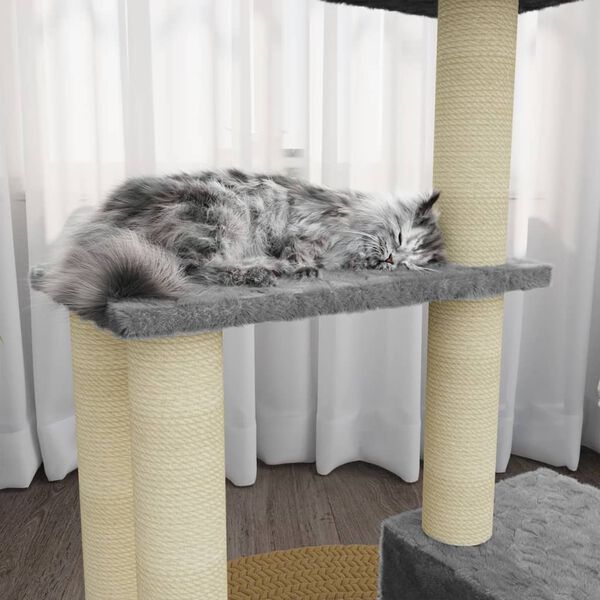 vidaXL Kratzbaum mit Sisal-Kratzs&auml;ulen Hellgrau 71 cm