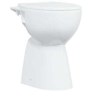 vidaXL Randloses WC 7 cm Extra H&ouml;he Soft-Close Keramik Wei&szlig;
