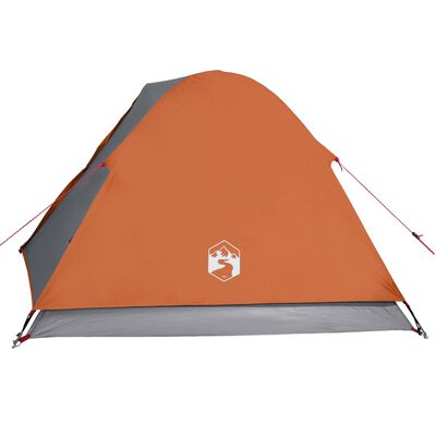 vidaXL Campingzelt 3 Personen Grau und Orange Wasserfest