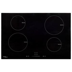 vidaXL Induktionskochfeld mit 4 Platten Touch Control Glas 77cm 7000 W