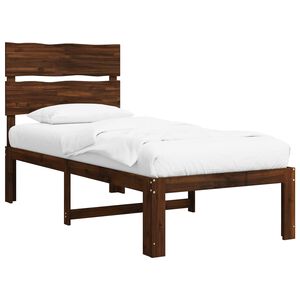 vidaXL Einzelbettgestell mit Kopfteil ROSTOCK Dunkelbraun 75 x 190 cm