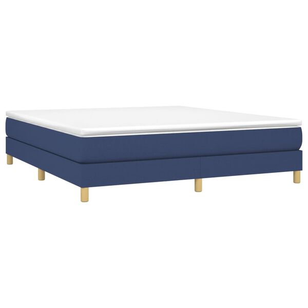 vidaXL Boxspringbett mit Matratze Blau 180x200 cm Stoff