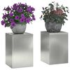 vidaXL Pflanzenst&auml;nder 2 pcs Silber 24 x 24 x 35 cm Verzinkter Stahl