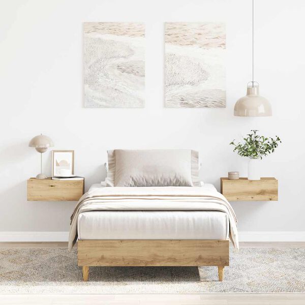 vidaXL Bettgestell ohne Matratze Artisan-Eiche 100x200cm Holzwerkstoff