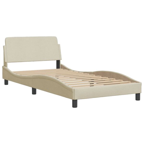 vidaXL Bett mit Matratze "Dover" Creme 100x200 cm Stoff
