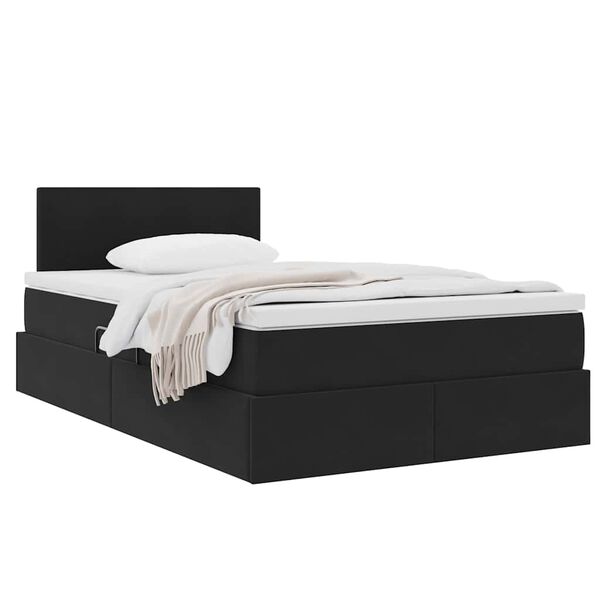 vidaXL Aufbewahrungsbett mit Matratze Schwarz 120 x 200 cm Samt