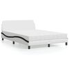 vidaXL Bett mit Matratze "Dover" Wei&szlig; und Schwarz 140x190 cm Kunstleder