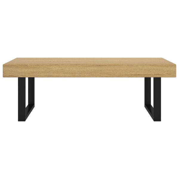 vidaXL Couchtisch Hellbraun und Schwarz 120x60x40 cm MDF und Eisen