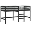 vidaXL Kinderhochbett mit Leiter Schwarz 90x200 cm Massivholz Kiefer