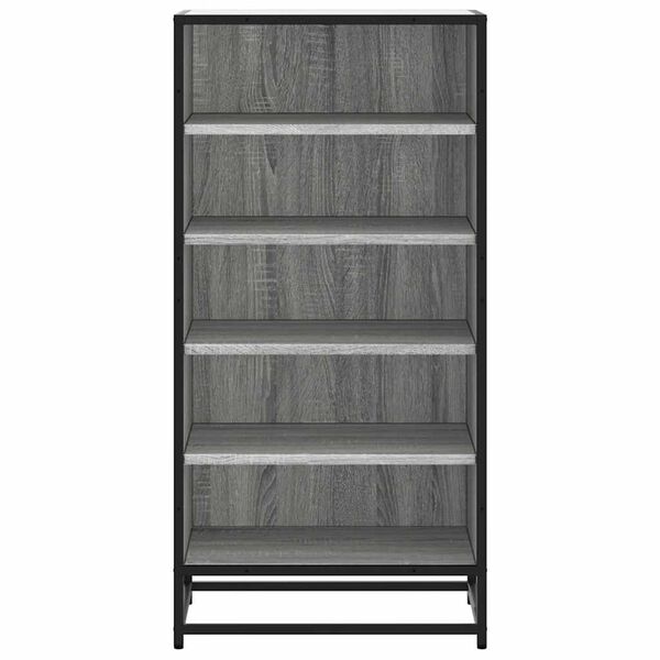 vidaXL Schuhregal Grau Sonoma 48x38x97,5 cm Holzwerkstoff
