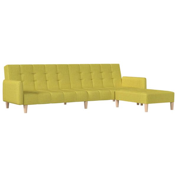 vidaXL Schlafsofa 2-Sitzer mit Fu&szlig;hocker Gr&uuml;n Stoff