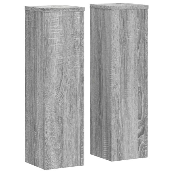 vidaXL Pflanzenst&auml;nder 2 Stk. Grau Sonoma 17x17x60 cm Holzwerkstoff