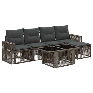 vidaXL Gartensofa-set 6 stk. Grau und Dunkelgrau Poly-Rattan