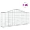vidaXL Gabionen mit Hochbogen 18 Stk. 200x30x80/100cm Verzinktes Eisen