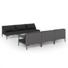 vidaXL 7-tlg. Garten-Lounge-Set mit Kissen Poly Rattan Dunkelgrau