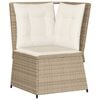 vidaXL 5-tlg. Garten-Lounge-Set mit Kissen Beige Poly Rattan