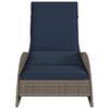 vidaXL Sonnenliege mit Auflage Grau 60x205x73 cm Poly Rattan