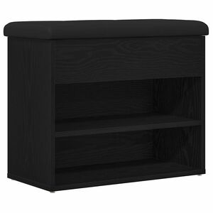 vidaXL Sitzbank mit Stauraum Schwarz Eichen-Optik 62 x 32 x 50 cm