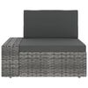 vidaXL 6-tlg. Garten-Lounge-Set mit Kissen Grau Poly Rattan
