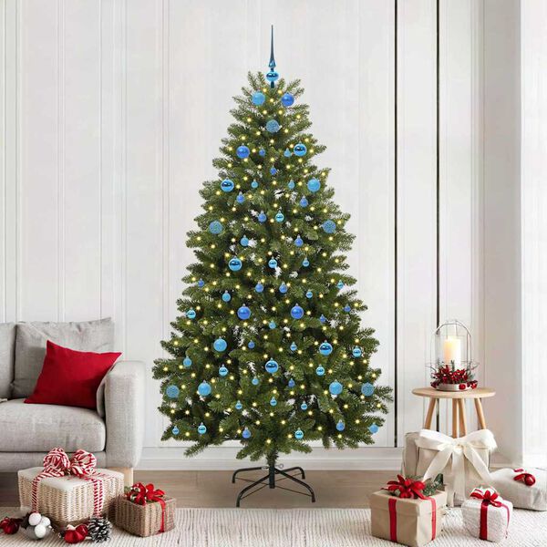 vidaXL K&uuml;nstlicher Weihnachtsbaum Gr&uuml;n 210 cm PVC und Metall