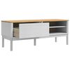 vidaXL Flurbank mit Schubladen Wei&szlig; 115 x 40 x 45 cm Massivholz Kiefer