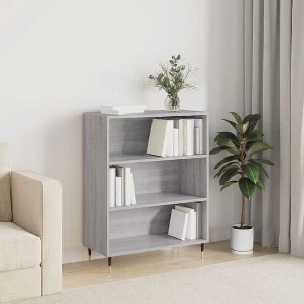 vidaXL B&uuml;cherregal Grau Sonoma 69,5x32,5x90 cm Holzwerkstoff