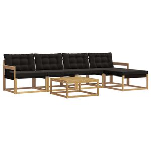 vidaXL Outdoor-Sofagarnitur 6 stk. Wei&szlig; und Schwarz