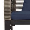 vidaXL Bank Outdoor Grau und Marineblau 117 x 54 x 74,5 cm Poly-Rattan