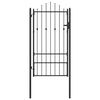 vidaXL Zauntor ASTEN 100 x 175 cm Metall Schwarz Abschlie&szlig;bar
