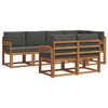 vidaXL Outdoor-Sofagarnitur 7 stk. Natur und Anthrazit