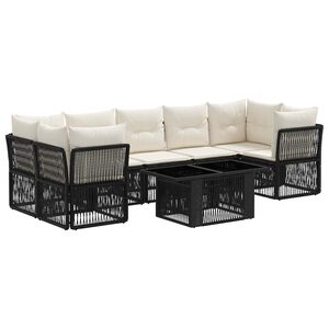vidaXL Gartensofa-set 8 stk. Schwarz Poly-Rattan
