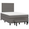 vidaXL Boxspringbett mit Matratze Grau 120x200 cm Kunstleder