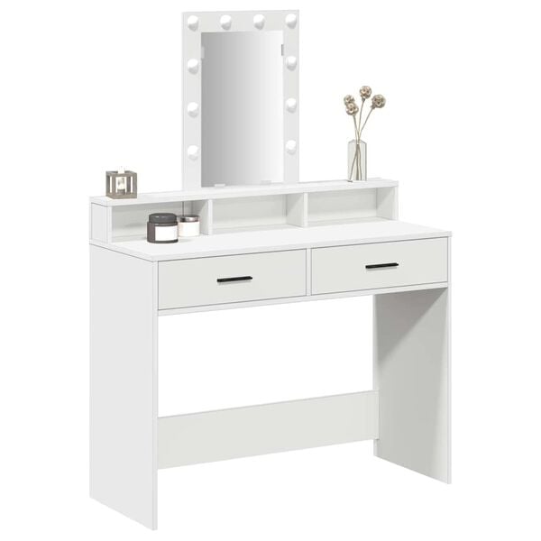 vidaXL Schminktisch mit Speicher Wei&szlig; 100 x 41 x 140 cm Holzwerkstoff