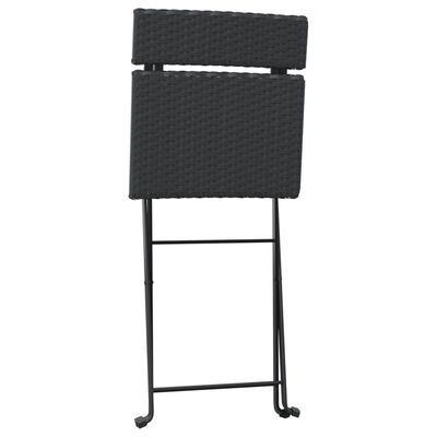 vidaXL Bistrostühle 2 Stk. Klappbar Schwarz Poly Rattan und Stahl