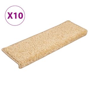 vidaXL Stufenmatten 10 Stk. 65x21x4 cm Creme Rechteckiger Rand