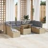 vidaXL Garten-Sofa-Set mit Kissen 10 pcs Beige und Hellgrau