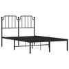 vidaXL Bettgestell mit Kopfteil Metall Schwarz 120x200 cm
