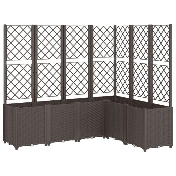 vidaXL Pflanzk&uuml;bel mit Rankgitter Braun 160x120x140 cm PP