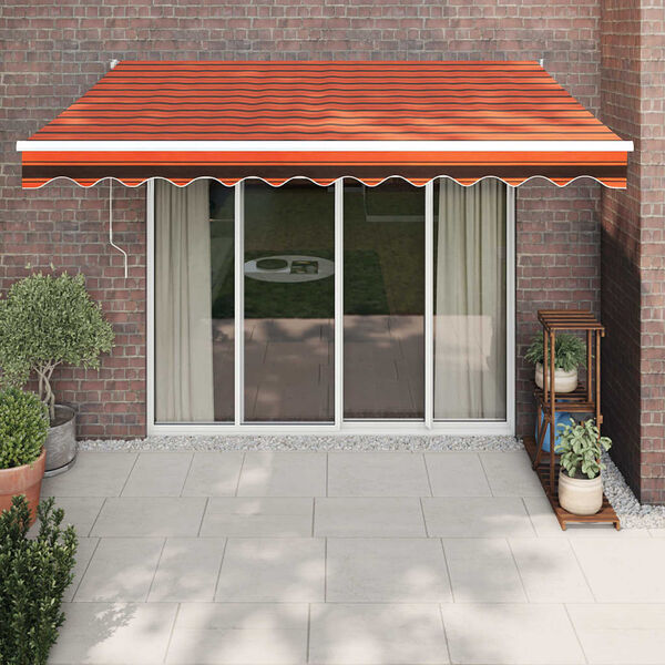 vidaXL Markise Einziehbar Orange und Braun 3x2,5 m Stoff und Aluminium