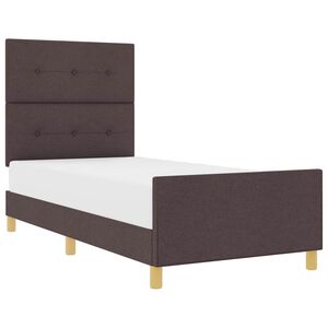 vidaXL Bettgestell mit Kopfteil Dunkelbraun 90 x 200 cm Stoff