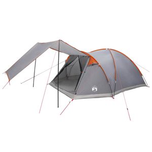 vidaXL H&uuml;tten-Zelt Grau und Orange 6-Personen Polyester und Stahl