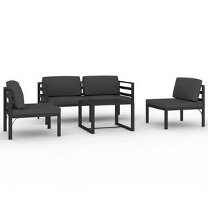 vidaXL 5-tlg. Garten-Lounge-Set mit Kissen Aluminium Anthrazit