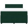 vidaXL Boxspringbett mit Matratze Dunkelgr&uuml;n 140x200 cm Samt