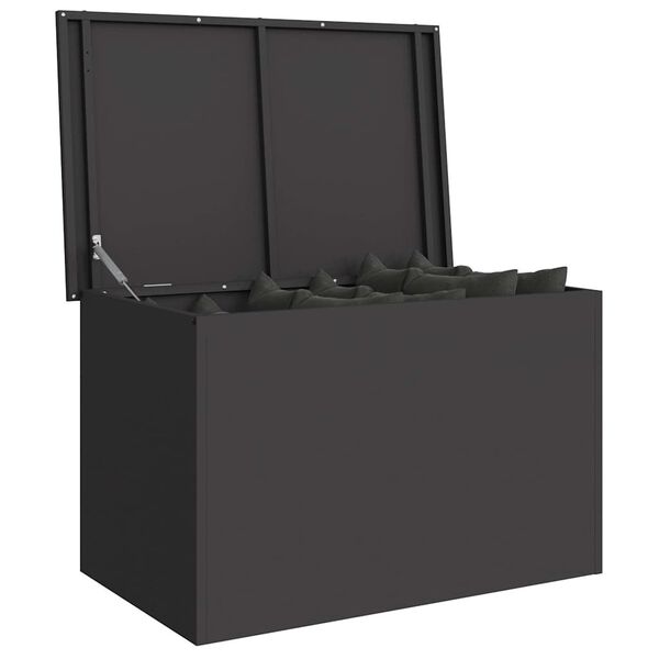vidaXL Au&szlig;enlagerbox Schwarz 80 x 50,5 x 50 cm Stahl