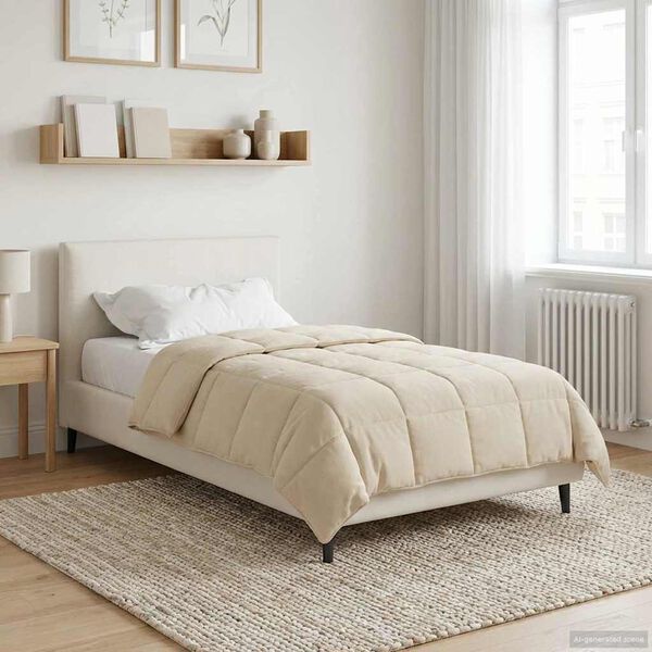 vidaXL Sommerdecke Creme 140 x 200 cm Mikrofaser und Teddy-Fleece